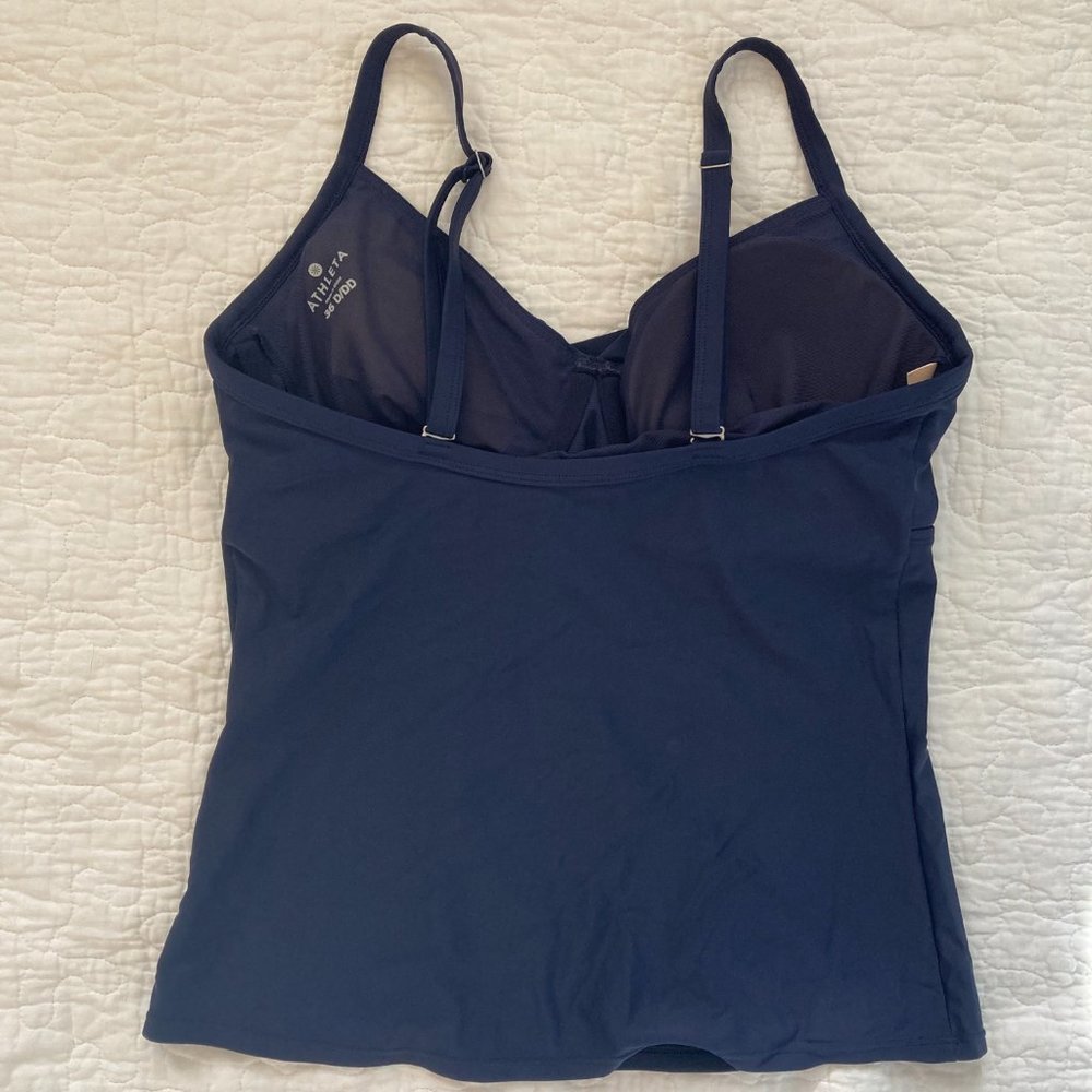 ATHLETA Tankini Top Navy Twister Swimsuit Swim Tank - Picture 5 of 9